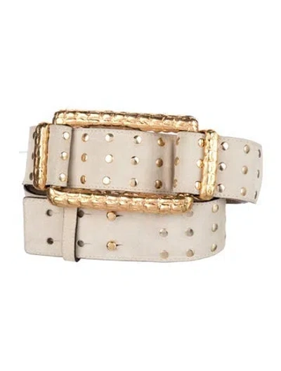 Pre-owned Pucci Suede Studded Accents Belt In Neutrals