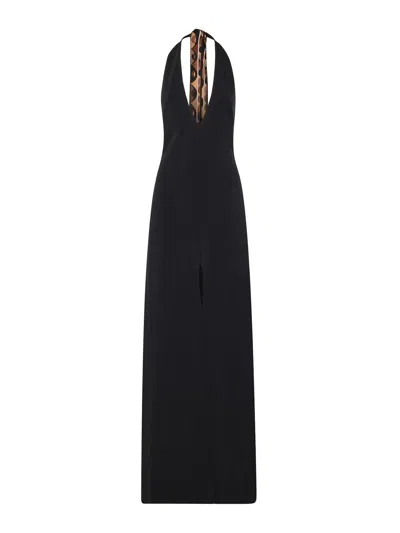Pucci Long V-neck Dress In Black