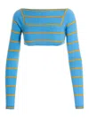 Pucci Cut-out Cropped Sweater Sweaters And Cardigans Light Blue In Azul Claro