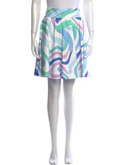 Pre-owned Pucci Supima Cotton Mini Skirt In Blue