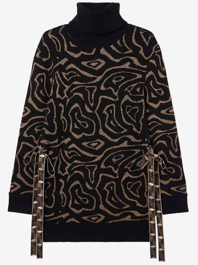 Pucci Sweater With Labyrinth Print In Black
