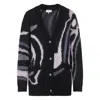 Pucci Embroidered Mohair Blend Oversize Cardigan In Black