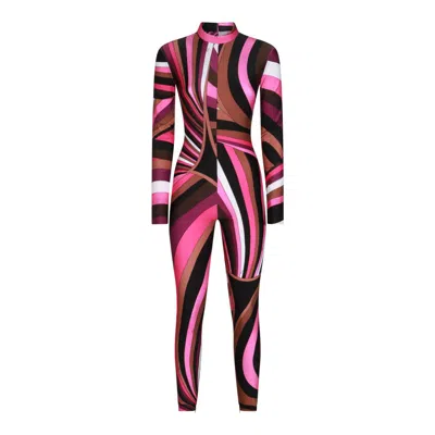 Pucci Printed Stretch-jersey Jumpsuit In Pink