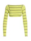 Pucci Striped Croped Top In Green