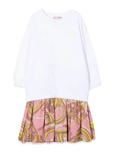 Pucci Kids' Sweatshirt Dress In Ivory