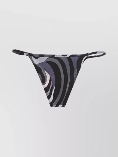 Pucci Swim Bottom With Thin Straps And Pattern In Multi