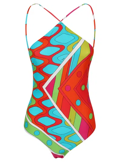 Pucci Swimsuit - Lycra In Arancio Fuxia