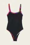 Pucci Swimsuit With Printed Trim In Nero In Black
