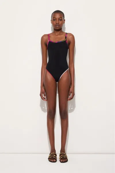 Pucci Swimsuit With Printed Trim Nero In Black