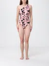 Pucci One Shoulder Tech Swimsuit Geometric Pattern In Multi