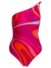 Pucci "marble" One Piece Swimsuit In Multi