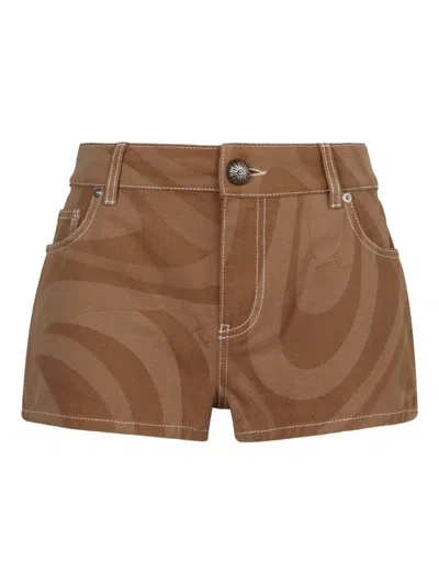 Pucci Swirl-print Cotton Shorts