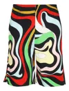 Pucci Swirl-print Elastic-waist Shorts In Multi
