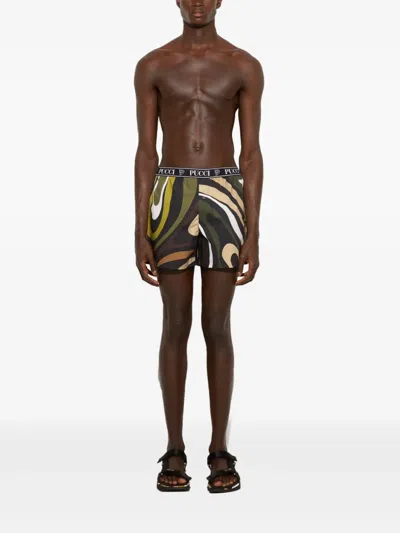 Pucci Swirl-print Poplin Boxers In Multi