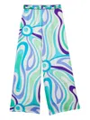 Pucci Swirl-print Wide-leg Trousers In Blue