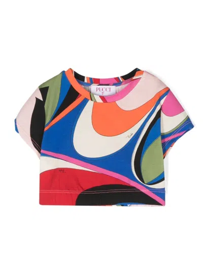 Pucci Kids' T-shirt Con Stampa In Multicolor