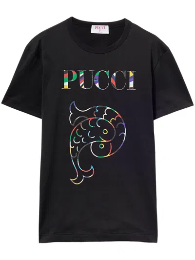 PUCCI LOGO-PRINT COTTON T-SHIRT - WOMEN'S - COTTON