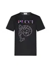Pucci Logo Print Crewneck T-shirt In Nero