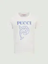Pucci Girls Logo Print T-shirt In White