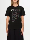 Pucci Black Cotton Short Sleeves T-shirt In Schwarz