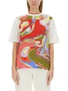 Pucci Abstract Print Crew Neck Short Sleeve T-shirt In Multicolour