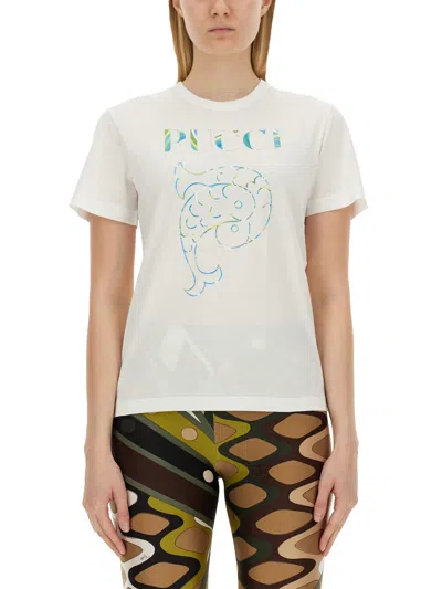 Pucci T-shirt With Print In White
