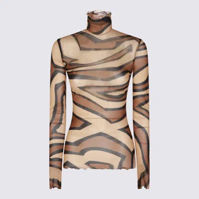 Pucci Beige And Gold T-shirt In Brown