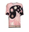 Pucci Crew Neck Graphic Print Relaxed Fit Top In Pink
