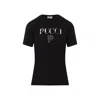 Pucci Crewneck Short Sleeve T-shirt With Regular Fit In Black