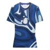 Pucci Marmo-print T-shirt In Blue/white
