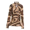 Pucci Labirinto-print Tulle Top In Multi