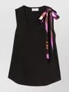 Pucci Tank Top With Bow Detail And Color Block Design In Black