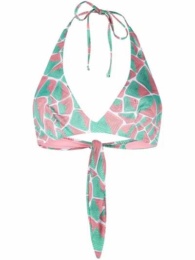 Pucci Tartuca-print Bikini Top In Pink
