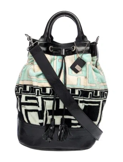 Pre-owned Pucci Terry Cloth Bucket Bag In Blue