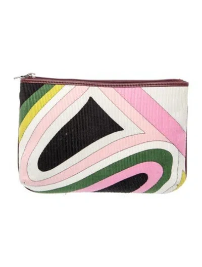 Pre-owned Pucci Terry Cloth Clutch In Pink