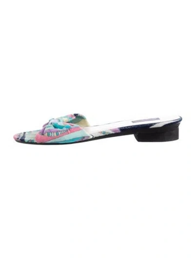 Pre-owned Pucci Terry Cloth Printed Slides In Multi