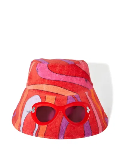 Pucci Terry Cloth Sunglasses Bucket Hat In Pink