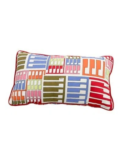 Pre-owned Pucci Terry Cloth Throw Pillow In White