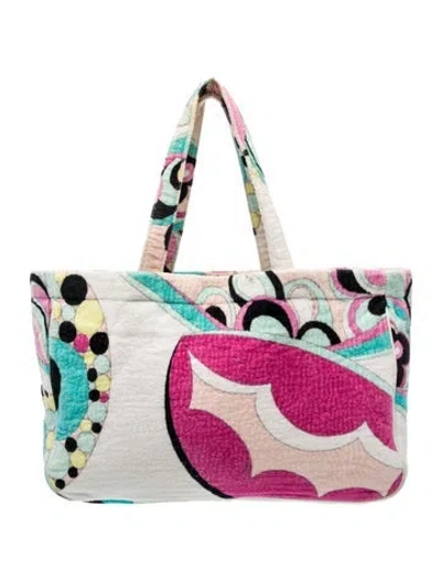Pre-owned Pucci Terry Cloth Tote In Multi