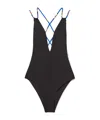 Pucci Thin Shoulder Strap Swimsuit In Black