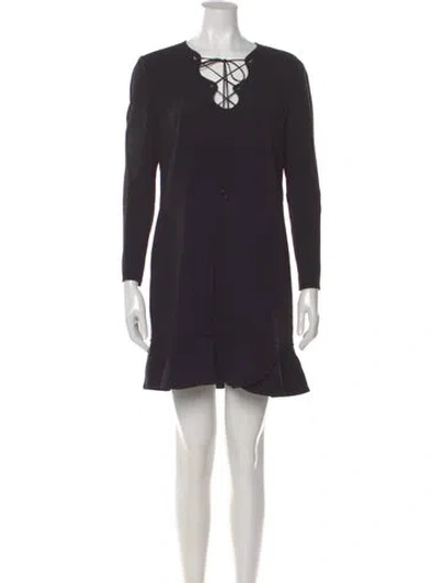 Pre-owned Pucci Tie Neck Mini Dress In Black