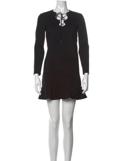 Pre-owned Pucci Tie Neck Mini Dress In Black