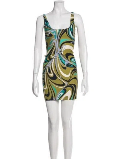 Pre-owned Pucci Tie-dye Print Cutout Accent Cover-up In Pink