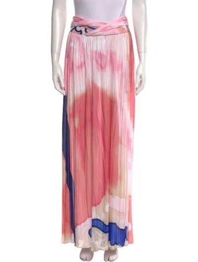 Pre-owned Pucci Tie-dye Print Long Skirt W/ Tags In Pink