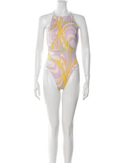 Pre-owned Pucci Tie-dye Print One-piece In Purple