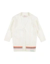 Pucci Toddler Girl Cardigan Cream Size 3 Cotton, Cashmere, Polyamide, Elastane In White