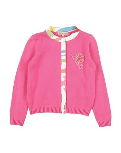 Pucci Babies'  Toddler Girl Cardigan Fuchsia Size 6 Cotton In Pink