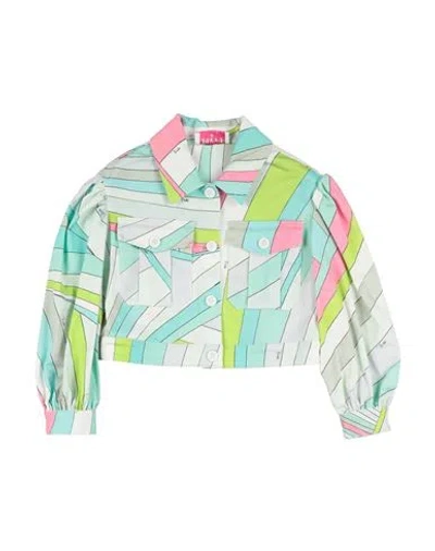 Pucci Babies'  Toddler Girl Denim Outerwear Light Green Size 6 Cotton, Elastane In Multi