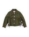 PUCCI PUCCI TODDLER GIRL DENIM OUTERWEAR MILITARY GREEN SIZE 6 COTTON, VISCOSE