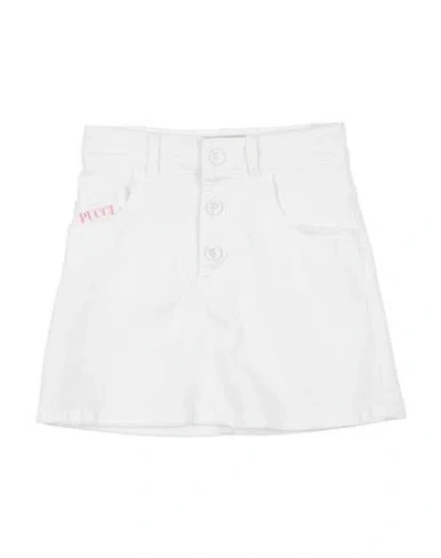 Pucci Babies'  Toddler Girl Denim Skirt White Size 6 Cotton, Modal, Elastane, Polyester, Glass